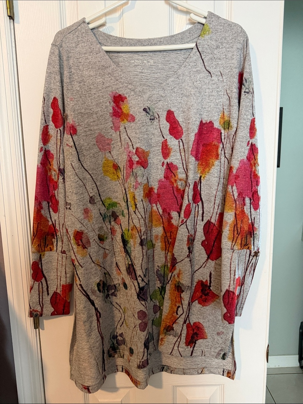 Soft Surroundings Heather Gray Knit Top